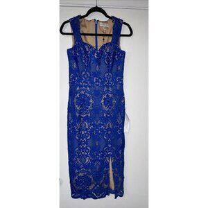 NWT Dress The Population Jayleen Lace Sweetheart Electric Blue Small $260 Retail